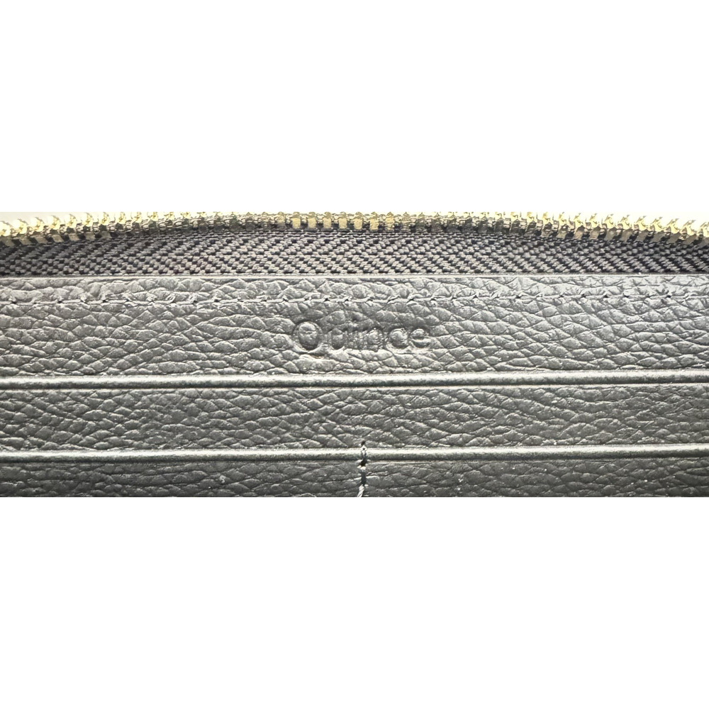 NWOT Quince Italian Pebbled Leather Continental Wallet Black Zip Close - Picture 2 of 7